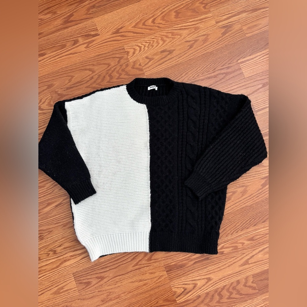 Two tone oversized sweater